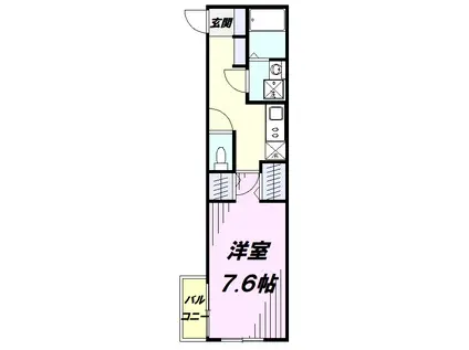 MELDIA新狭山Ⅱ(1K/3階)の間取り写真