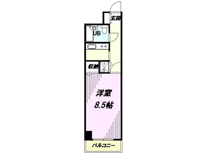 SAI西所沢(1K/3階)の間取り写真