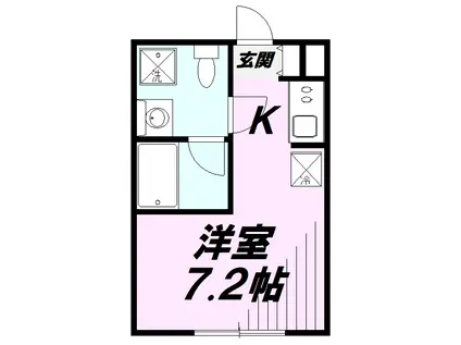プレミアハイツ清瀬(ワンルーム/2階)の間取り写真