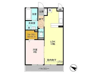 ニューランホープ(1LDK/2階)の間取り写真