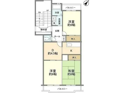 パークヒル航空公園Ⅱ(3DK/2階)の間取り写真