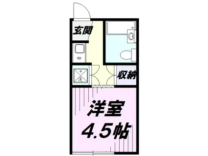 アーバンリゾート3号館(ワンルーム/1階)の間取り写真