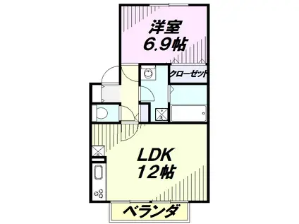 プルミエ(1LDK/2階)の間取り写真