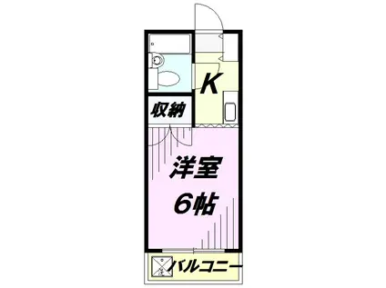 コーポ・キャッスル(1K/2階)の間取り写真