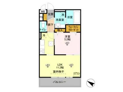 入間サザンヒルズ(1LDK/1階)の間取り写真