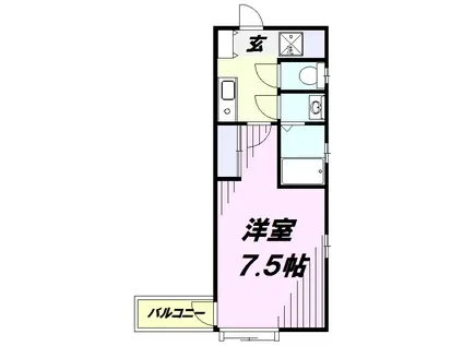 プレステージⅡ(1K/1階)の間取り写真