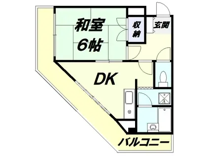 ベルセブン(1DK/2階)の間取り写真