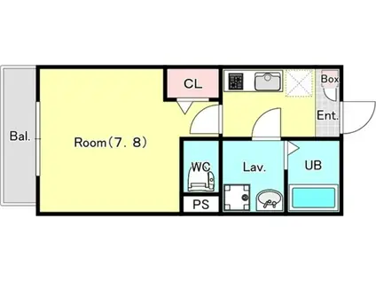 ジーメゾンマルシェ川越大袋(1K/1階)の間取り写真