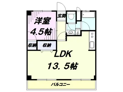 農住メゾン霞(1LDK/1階)の間取り写真