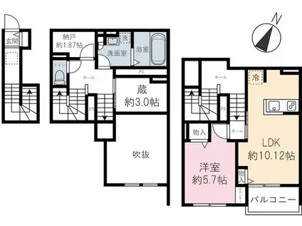 ROUTE RESIDENCE(1SLDK/1階)の間取り写真