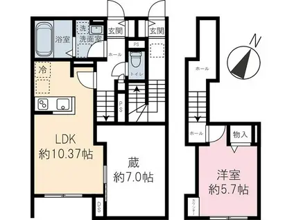 ROUTE RESIDENCE(1LDK/1階)の間取り写真