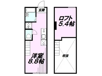 グランデ清瀬(ワンルーム/2階)の間取り写真