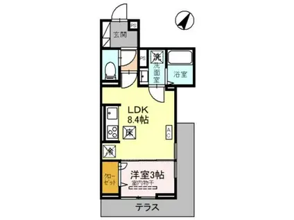 D-SERENO弥生(1LDK/1階)の間取り写真