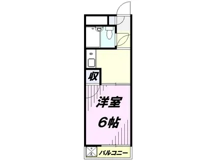 煉瓦館けやき台(1K/3階)の間取り写真