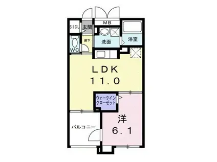 グレース(1LDK/1階)の間取り写真