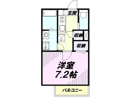 メルディア狭山ヶ丘(1K/3階)の間取り写真