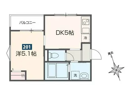 クオーレ小手指(1DK/2階)の間取り写真