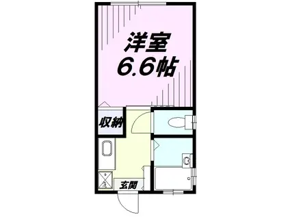 ルミエール宮寺(1K/1階)の間取り写真