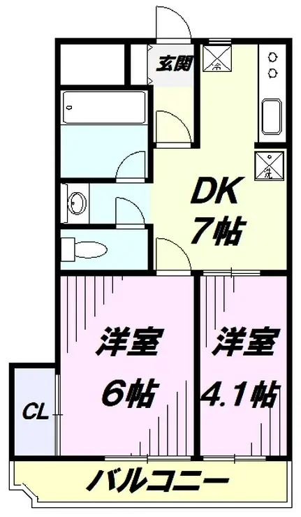 コスモスマンション東村山 1階階 間取り