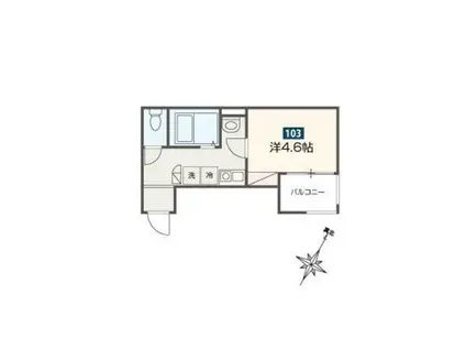 MOMO HOUSE東村山(1K/1階)の間取り写真