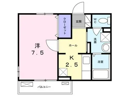 エテルノ(1K/2階)の間取り写真
