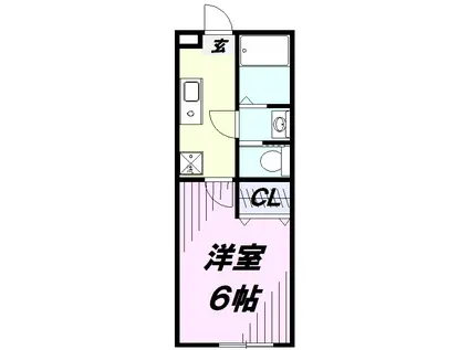 フラットONE(1K/1階)の間取り写真