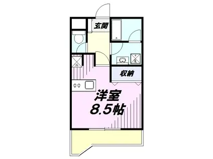 トミボナール(ワンルーム/2階)の間取り写真