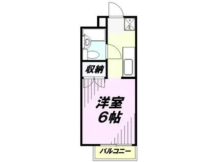 狭山フラッツ(1K/2階)の間取り写真