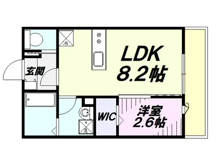 KEIAI RESIDENCE 久米川(1LDK/1階)の間取り写真