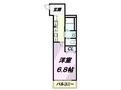 キャメル所沢4(1K/1階)の間取り写真