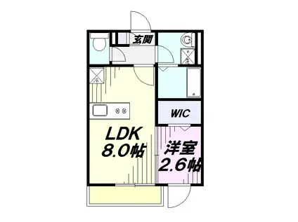 KEIAI RESIDENCE 東村山(1LDK/1階)の間取り写真