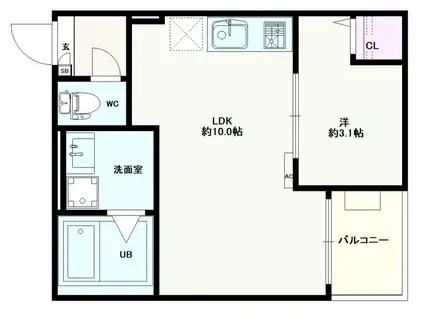JACK SHIMOFUJISAWA Ⅱ(1LDK/1階)の間取り写真