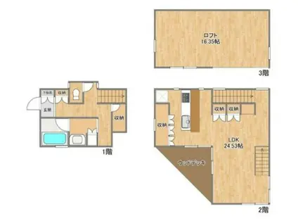 西武鉄道狭山線 下山口駅 徒歩11分 3階建 築29年(ワンルーム)の間取り写真