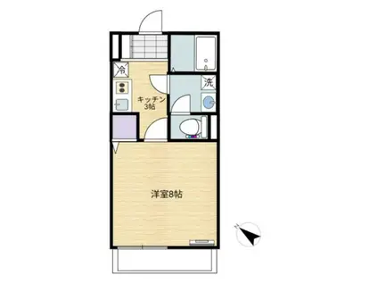 BELLE SWEET Ⅱ号館(1K/3階)の間取り写真