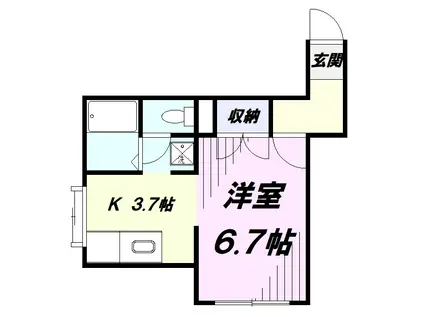 ウエストビレッジ91(1K/2階)の間取り写真