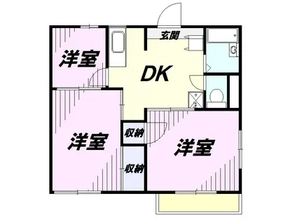 ビュー小手指A(3DK/2階)の間取り写真