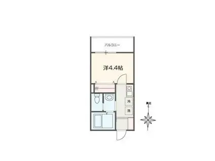 MELDIA新秋津(1K/2階)の間取り写真