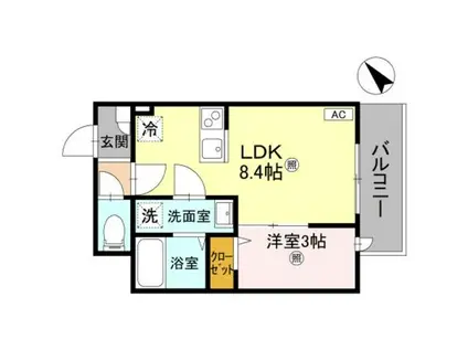 ルミナス所沢(1LDK/3階)の間取り写真