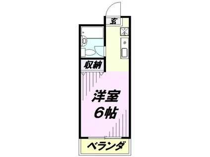 ハピラス武蔵藤沢(1K/3階)の間取り写真