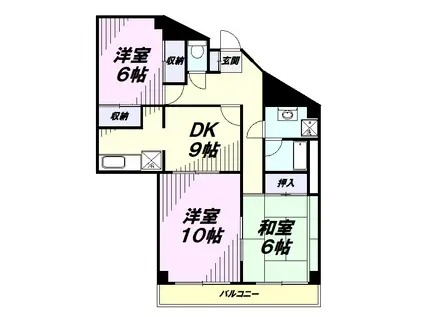 ベルウッドプラザ(3DK/3階)の間取り写真