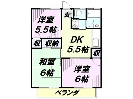 サンコーポ(3DK/2階)の間取り写真