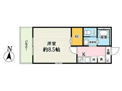 キャメル狭山市富士見(1K/1階)の間取り写真