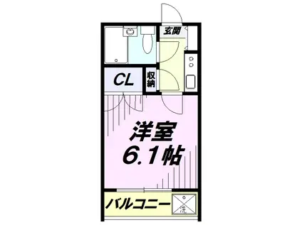 ハイツ港(1K/1階)の間取り写真