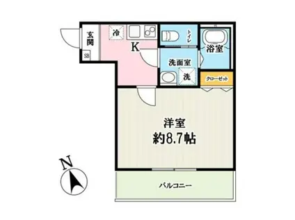キャメル所沢狭山ヶ丘3C(1K/2階)の間取り写真