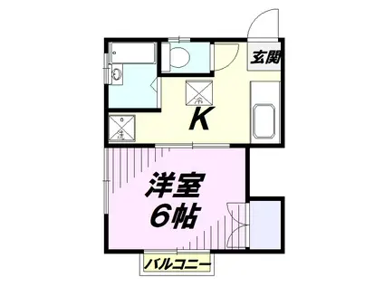 トレス所沢B(1DK/2階)の間取り写真