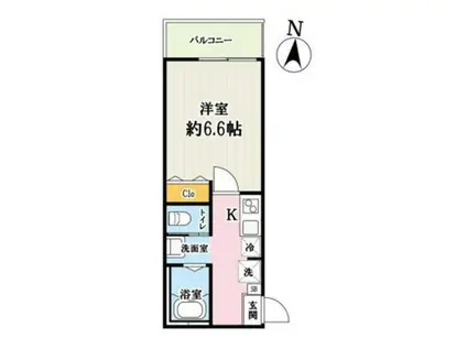 アペリティフ久米川(1K/2階)の間取り写真