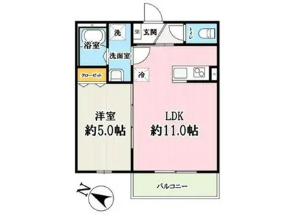 キャメル入間黒須A(1LDK/1階)の間取り写真