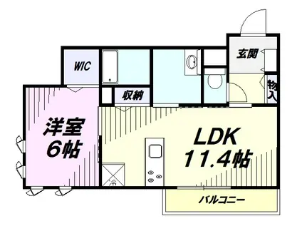 ベルウッドレジデンス3号館(1LDK/1階)の間取り写真
