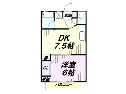 鎌田コーポ(1DK/2階)の間取り写真