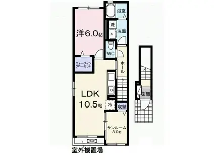 ル・トロ(1LDK/2階)の間取り写真